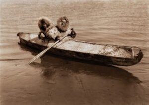 Curtis and Beth in kayak, 1927.